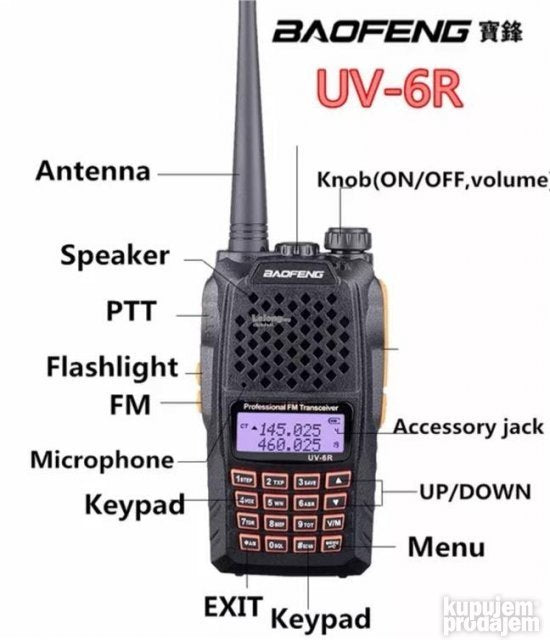 Radio stanica Baofeng UV 6 R Dual Band + handsfree