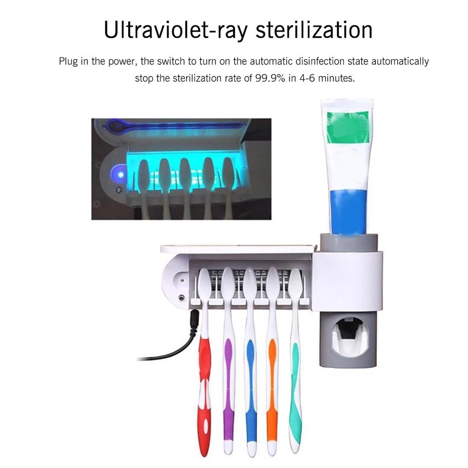 UV sterilizator i držač četkica za zube + dozer za pastu