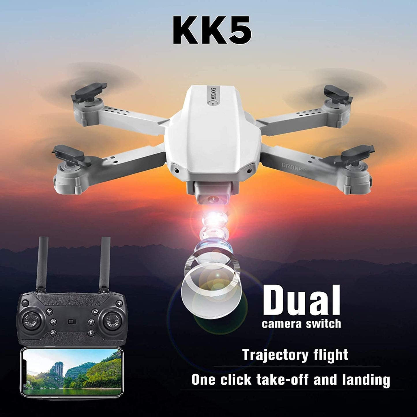 Dron KK5 Dron sa dve kamere 4K KK5 - Dron KK5 Dron sa dve kamere 4K KK5