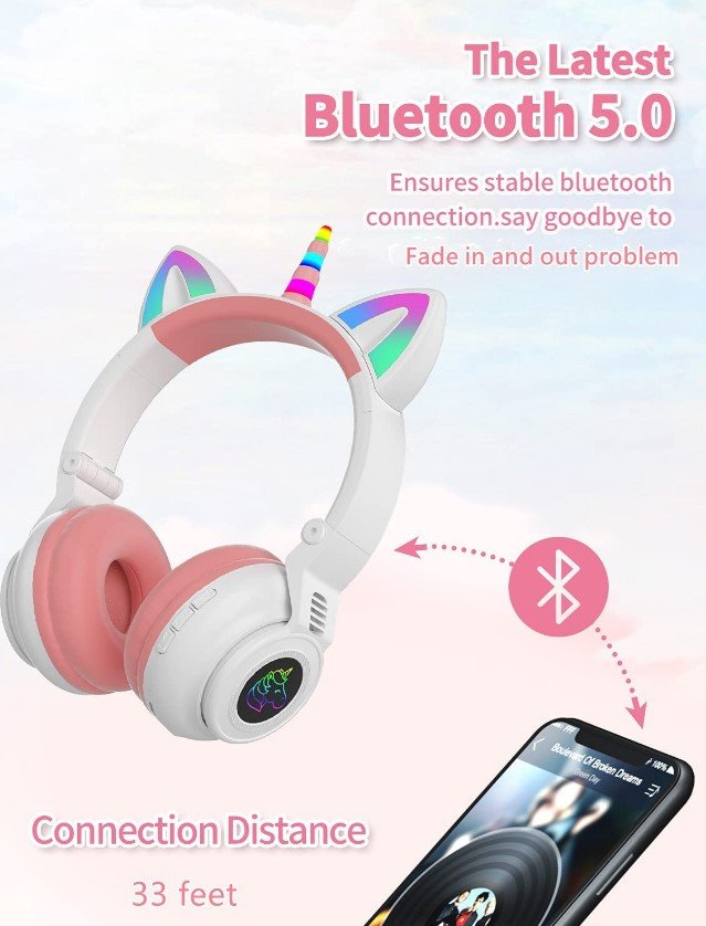 Slusalice za decu Jednorog Cat Ear Headset macje usi Unicorn - Slusalice za decu Jednorog Cat Ear Headset macje usi Unicorn