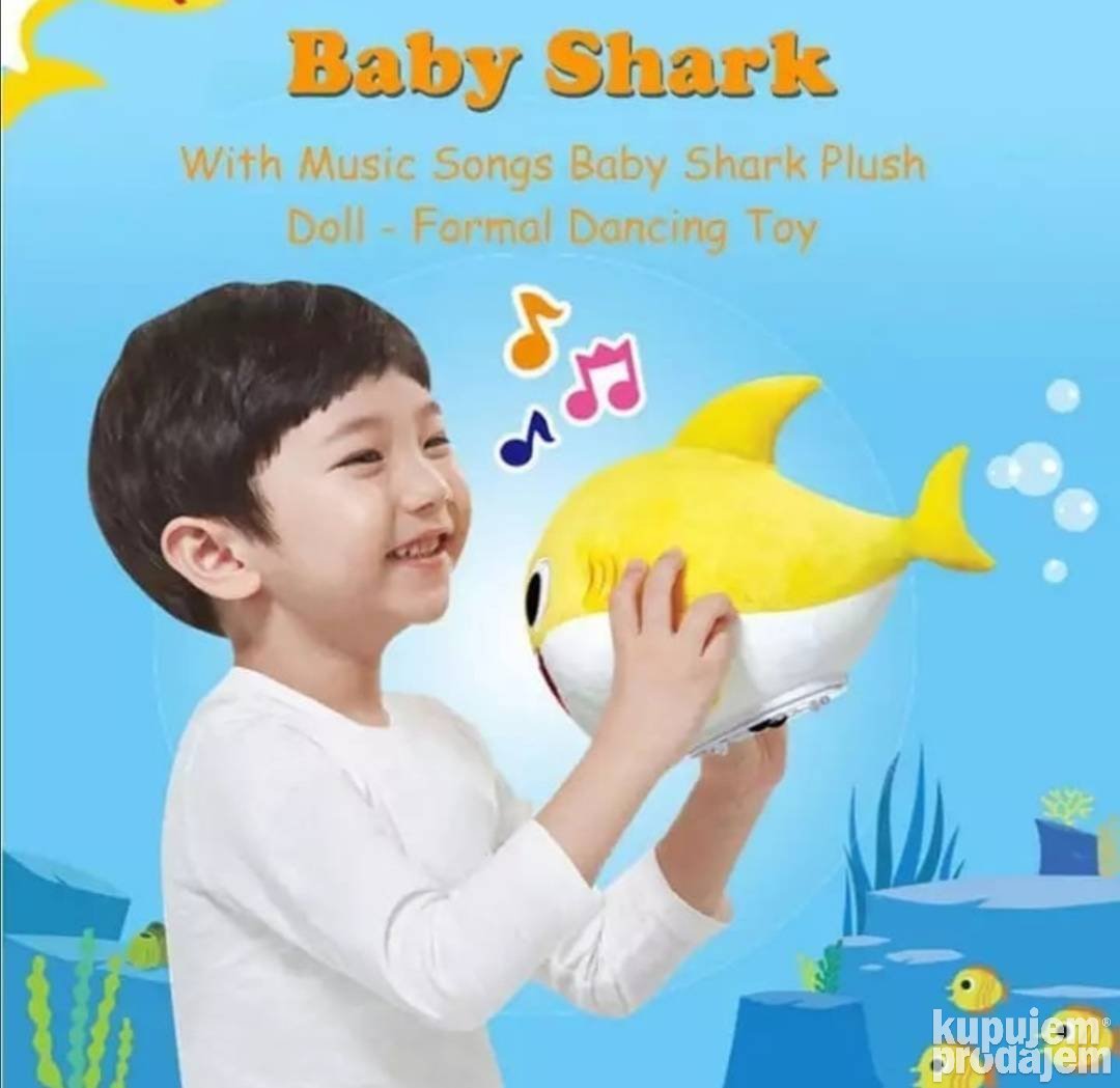 Baby shark plava plišana muzička beba ajkula - Baby shark plava plišana muzička beba ajkula