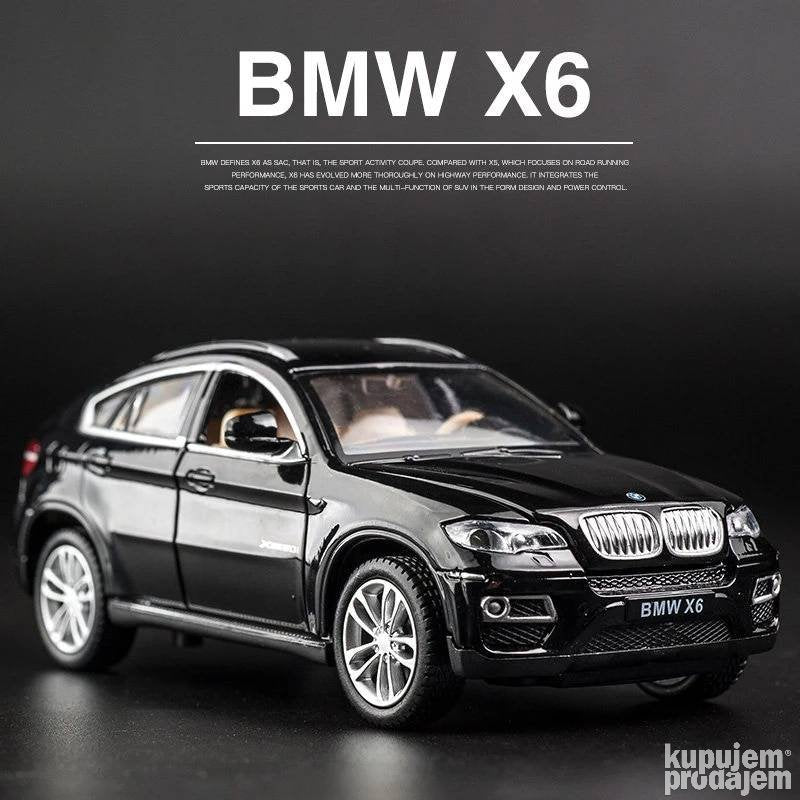 Bmw X6 Metalni-Muzicki crni 1/32