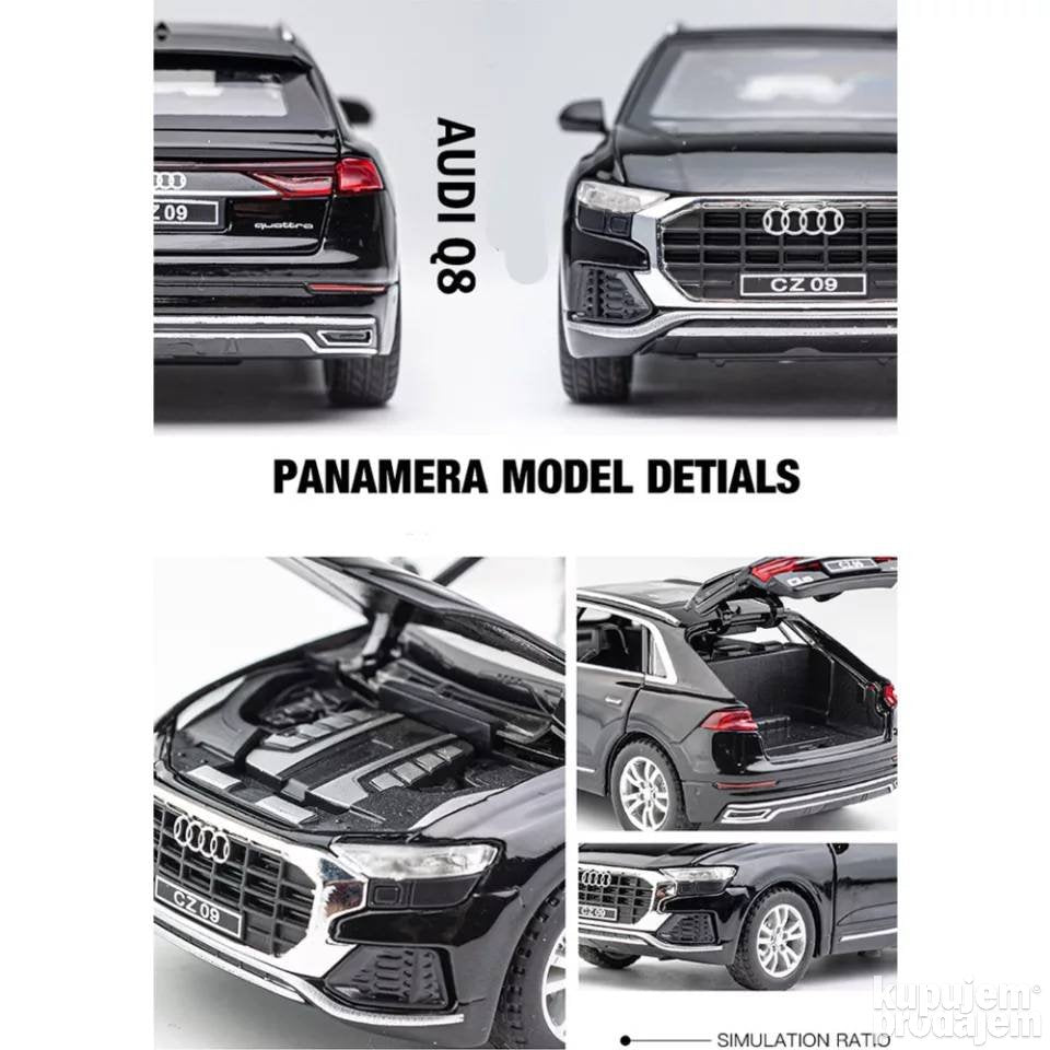 Plavi Audi Q8 metalni autići 1/24