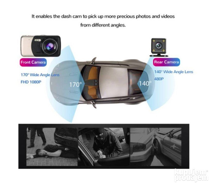Blackbox sigurnosna Prednja i rikverc kamera za automobil - Blackbox sigurnosna Prednja i rikverc kamera za automobil