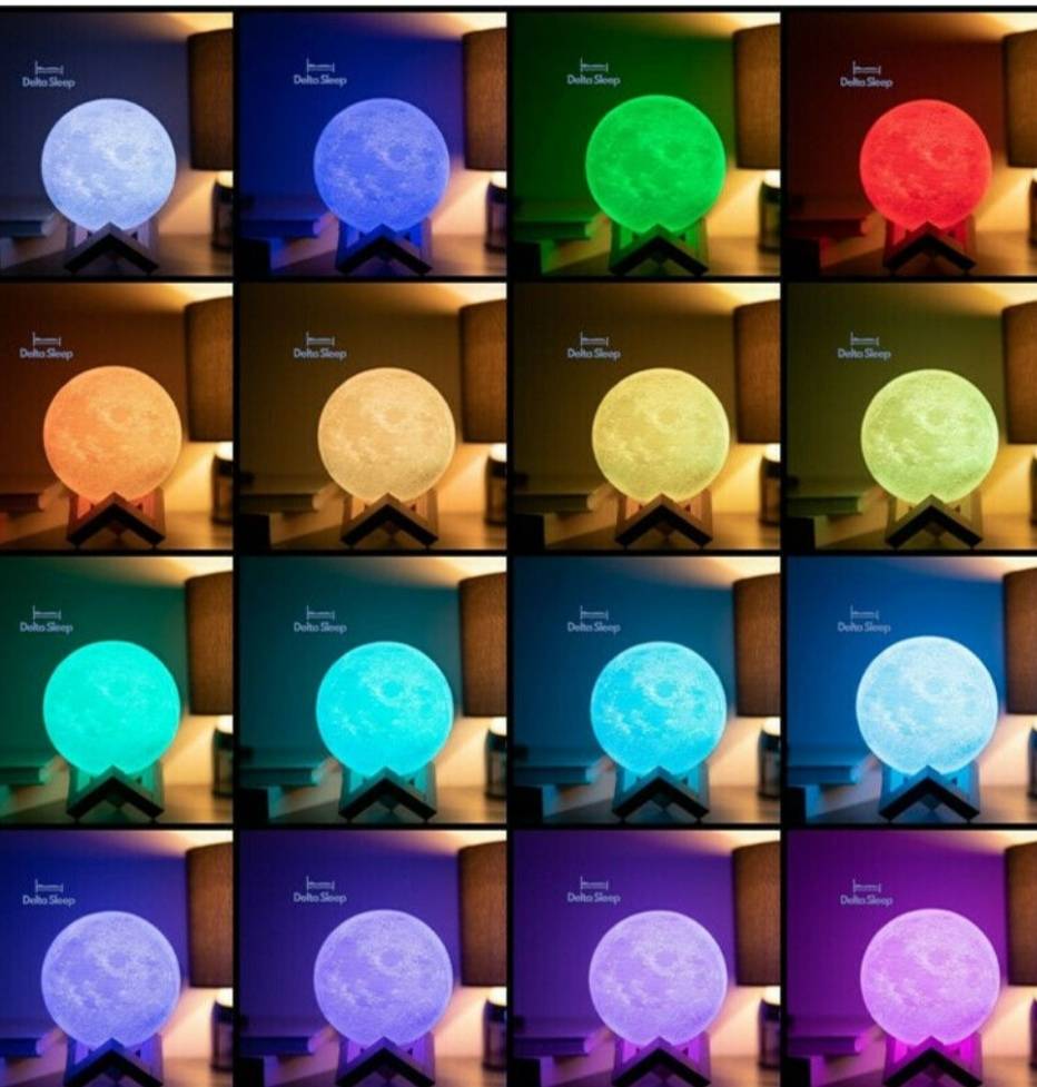 3D mesec lampa sa 16 boja - 3D moon lamp - 3D mesec lampa sa 16 boja - 3D moon lamp