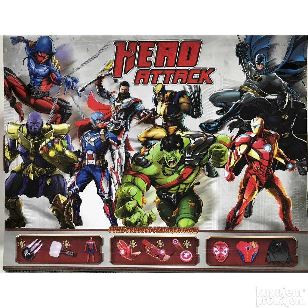 3u1 set Spidermen maska,rukavica,figurica