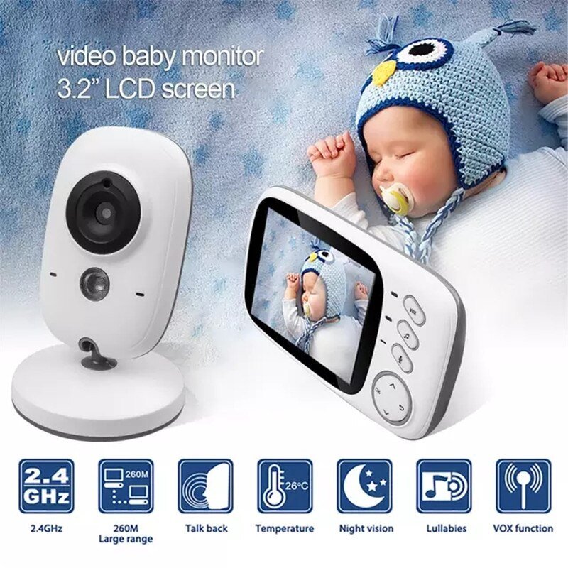 Bebi monitor sa kamerom i termometrom Bebi alarm 3,2 LCD - Bebi monitor sa kamerom i termometrom Bebi alarm 3,2 LCD