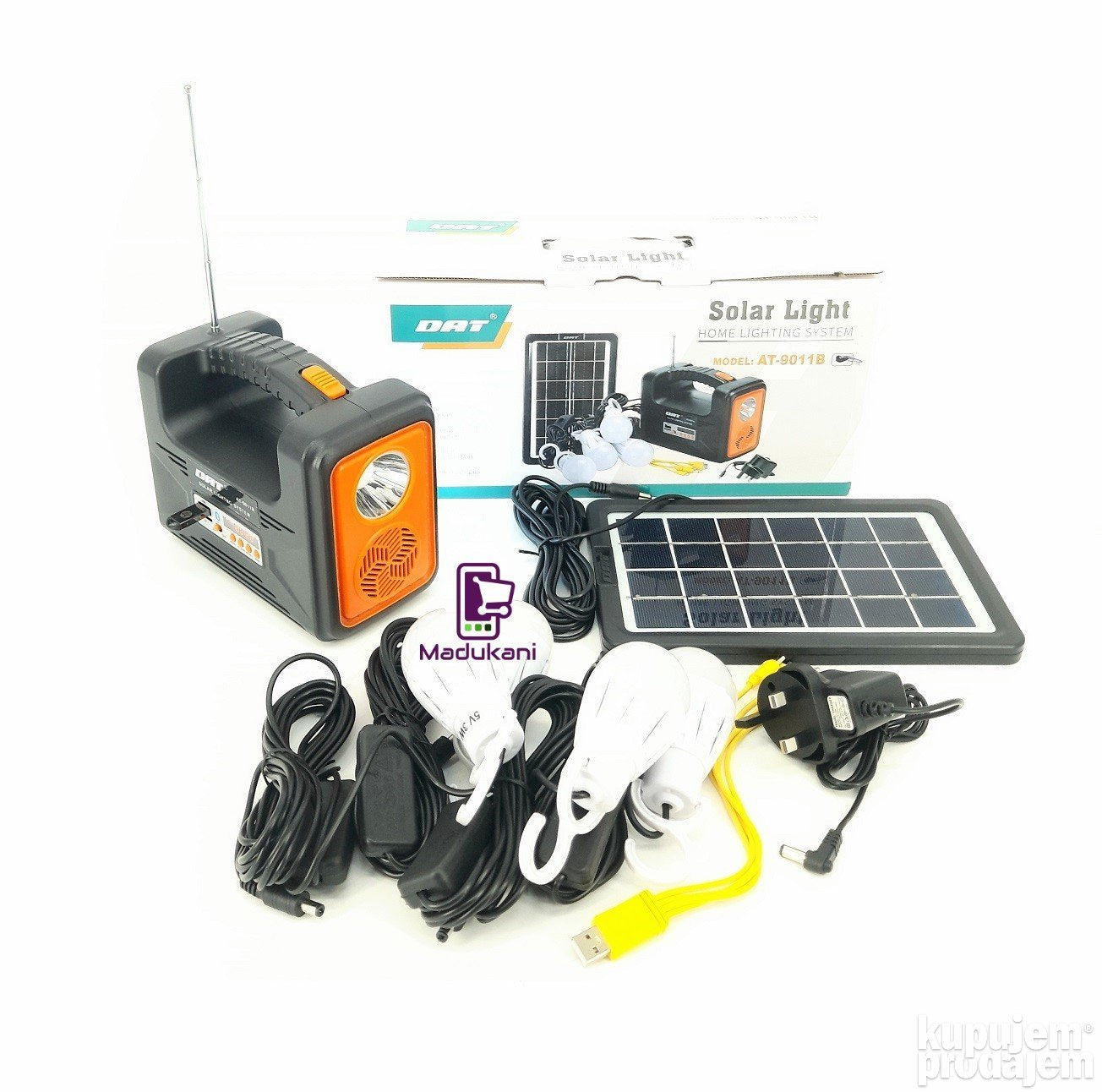 Solarni sistem sa akomulatorom+ 3 sijalice+USB+BT Radio MP3 - Solarni sistem sa akomulatorom+ 3 sijalice+USB+BT Radio MP3