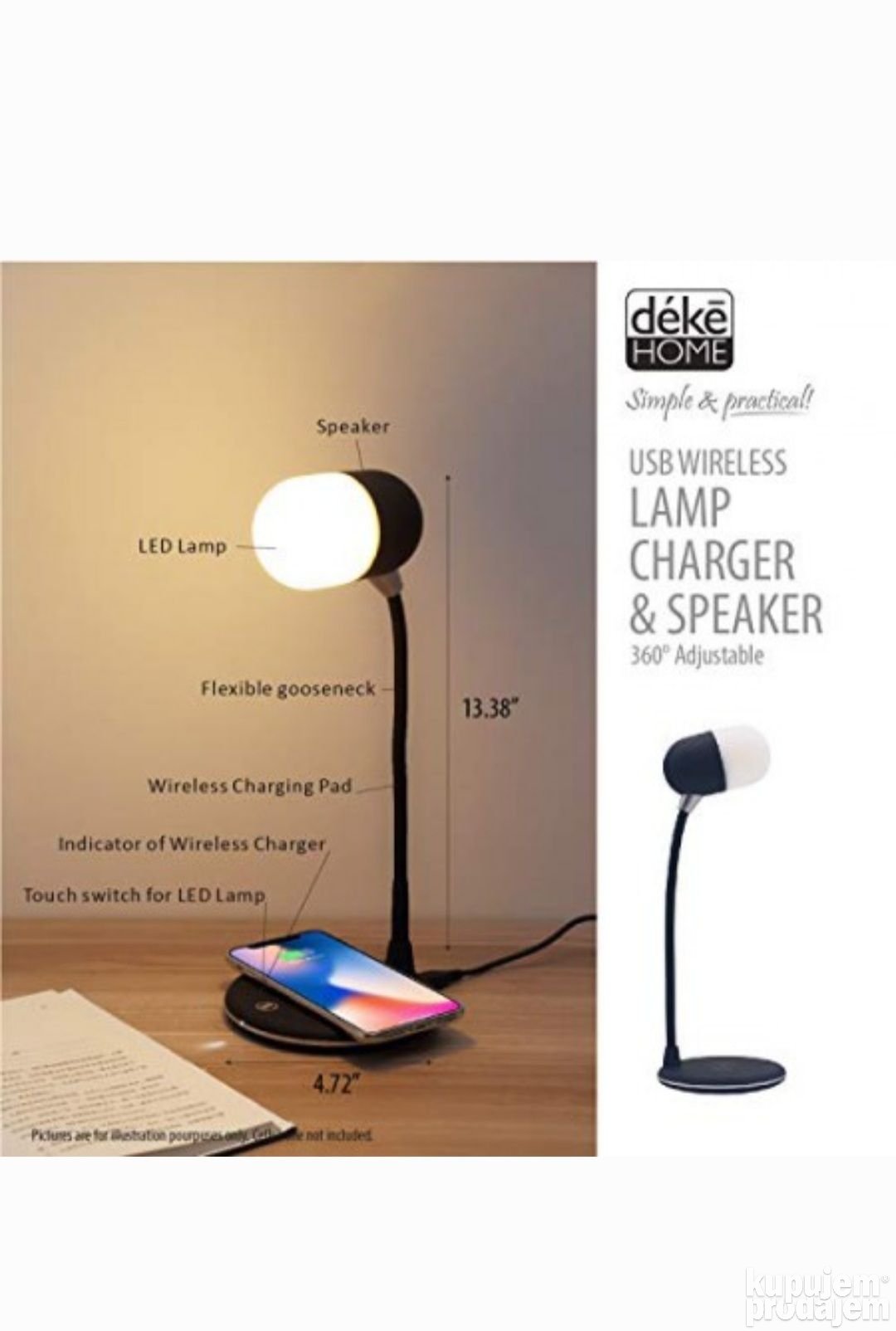LED lampa sa punjacem za telefon LED lampa za zvucnikom - LED lampa sa punjacem za telefon LED lampa za zvucnikom