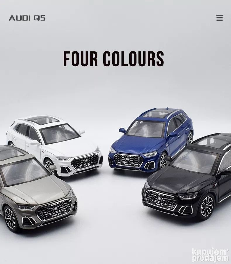 Audi Q5 Sline Diecast 1/24 Bela - Audi Q5 Sline Diecast 1/24 Bela