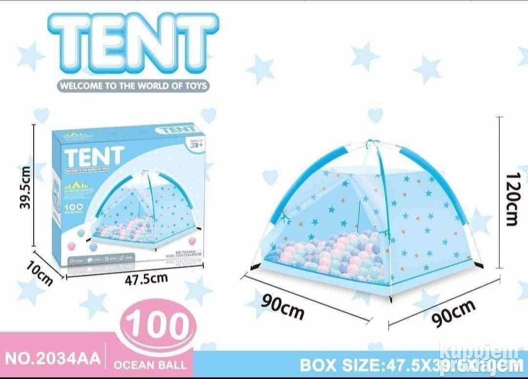 Šator 100 loptica Dečiji šator roze i plavi - Šator 100 loptica Dečiji šator roze i plavi
