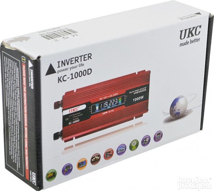 Inverter DC12V Pretvarač struje 1000W Inverter - Inverter DC12V Pretvarač struje 1000W Inverter