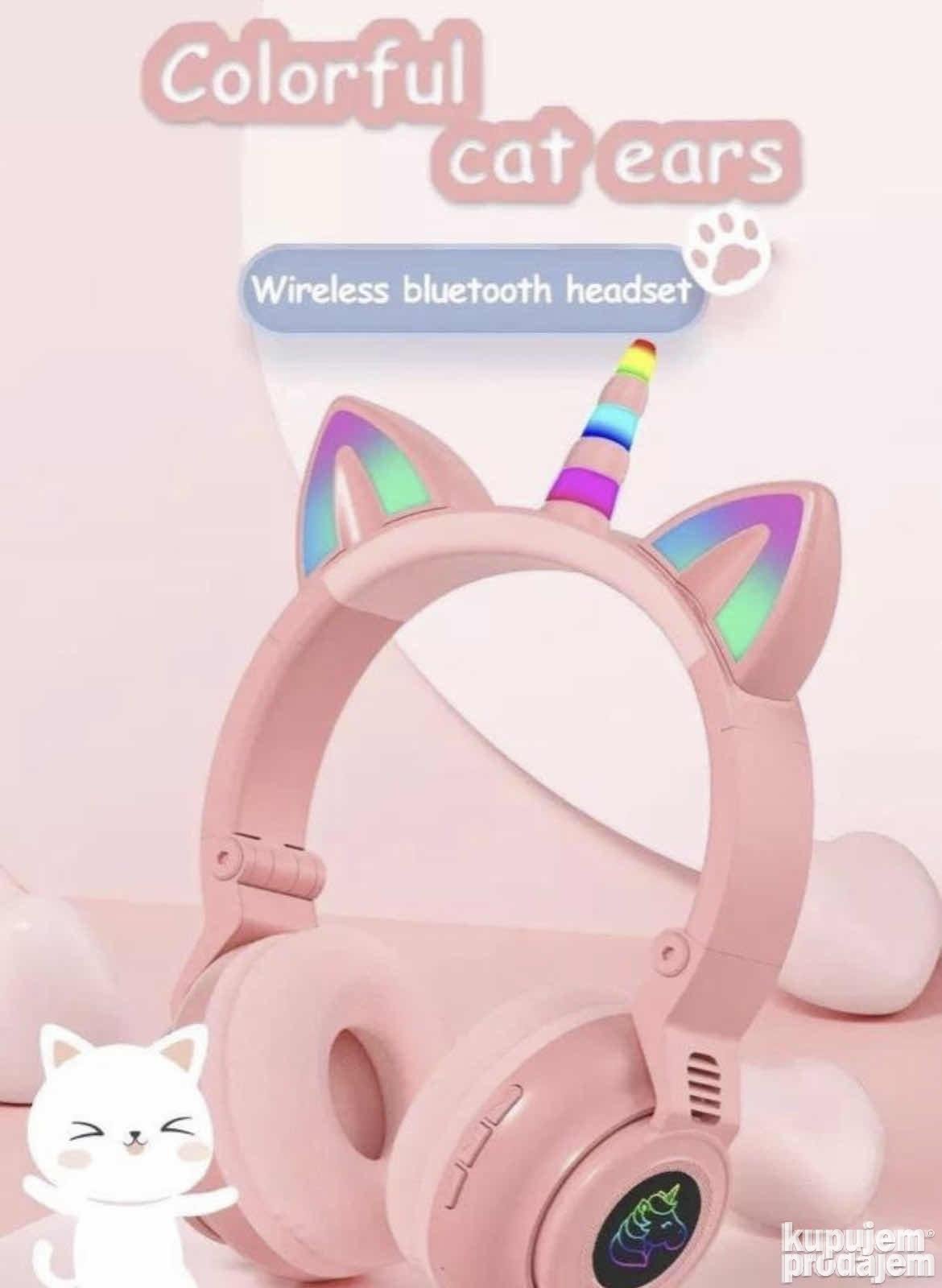 Cat Ears Slušalice Jednorog Slušalice svetleće Uši - Cat Ears Slušalice Jednorog Slušalice svetleće Uši