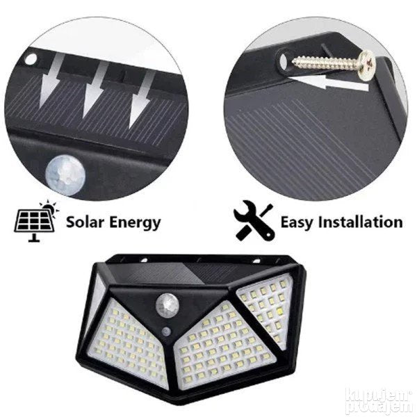 Solarna LED lampa - 100 COB - IP65 vodootporna/Solarna Lampa - Solarna LED lampa - 100 COB - IP65 vodootporna/Solarna Lampa