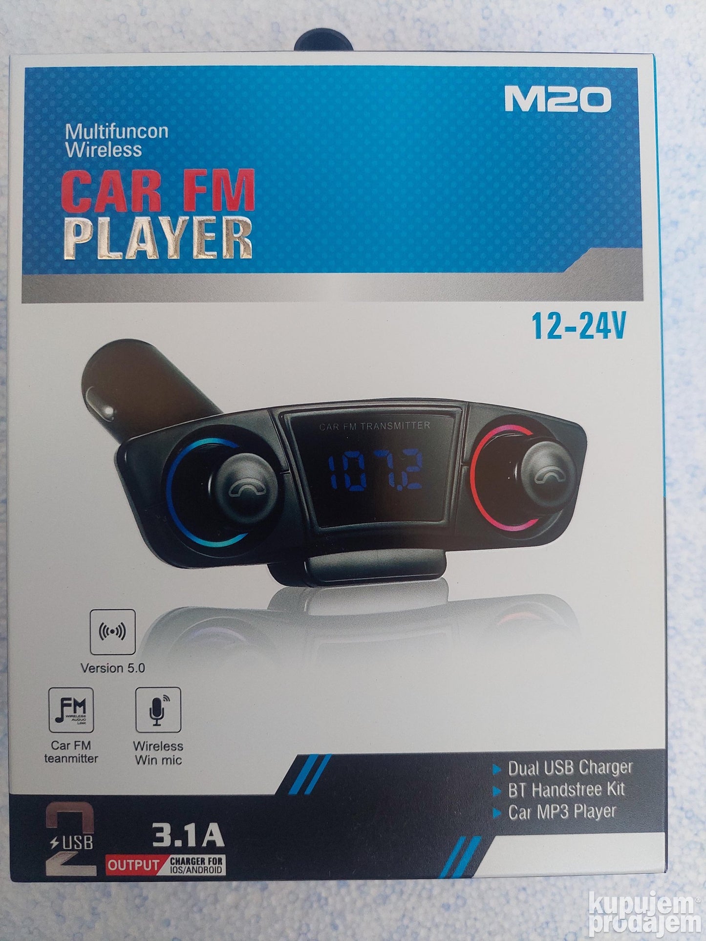 M20 FM Bluetooth MP3  plejer transmiter za auto - M20 FM Bluetooth MP3  plejer transmiter za auto