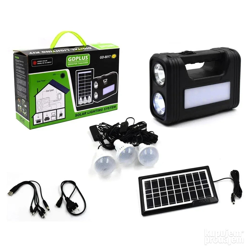 Solarni sistem power bank sa 3 lampe i led svetlima + panel - Solarni sistem power bank sa 3 lampe i led svetlima + panel