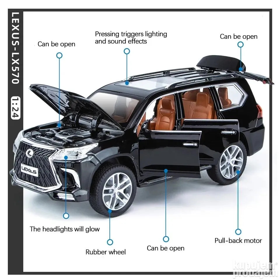 Lexux LX570 Crni 1/24