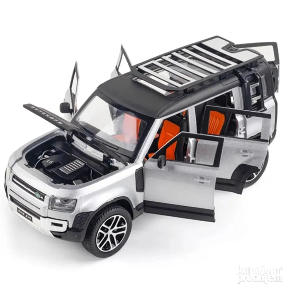 Land Rover Defender 1/24 beli metal - Land Rover Defender 1/24 beli metal