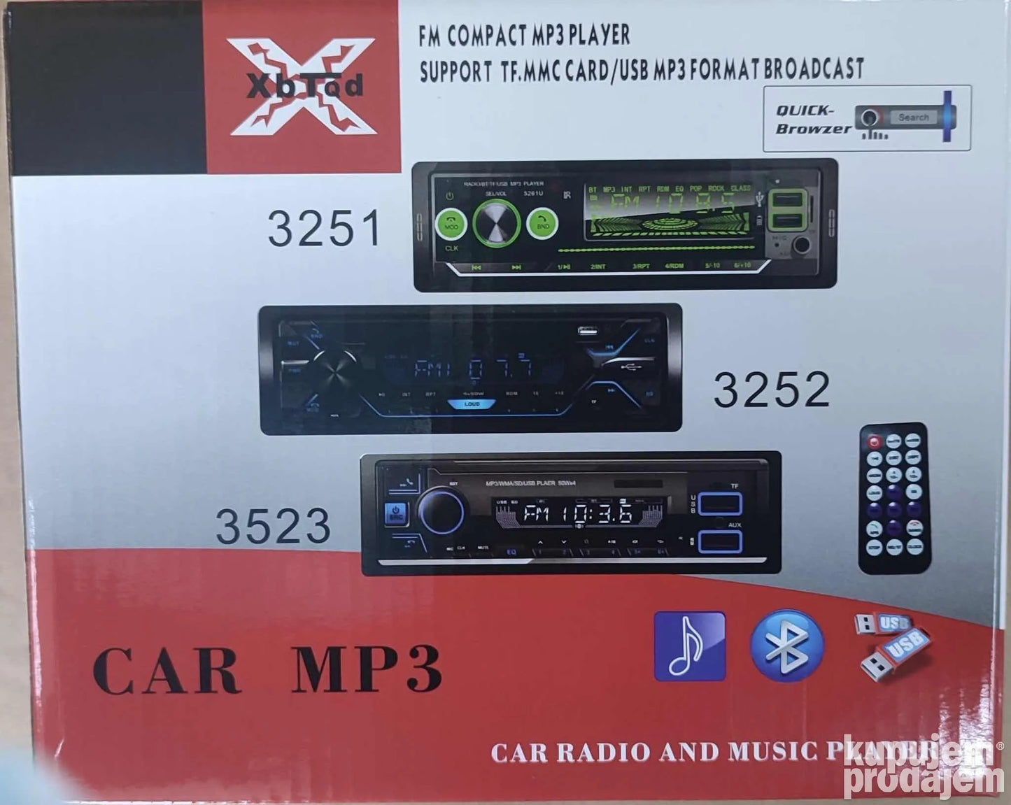 MP3 radio za automobil - Music player 60w x4