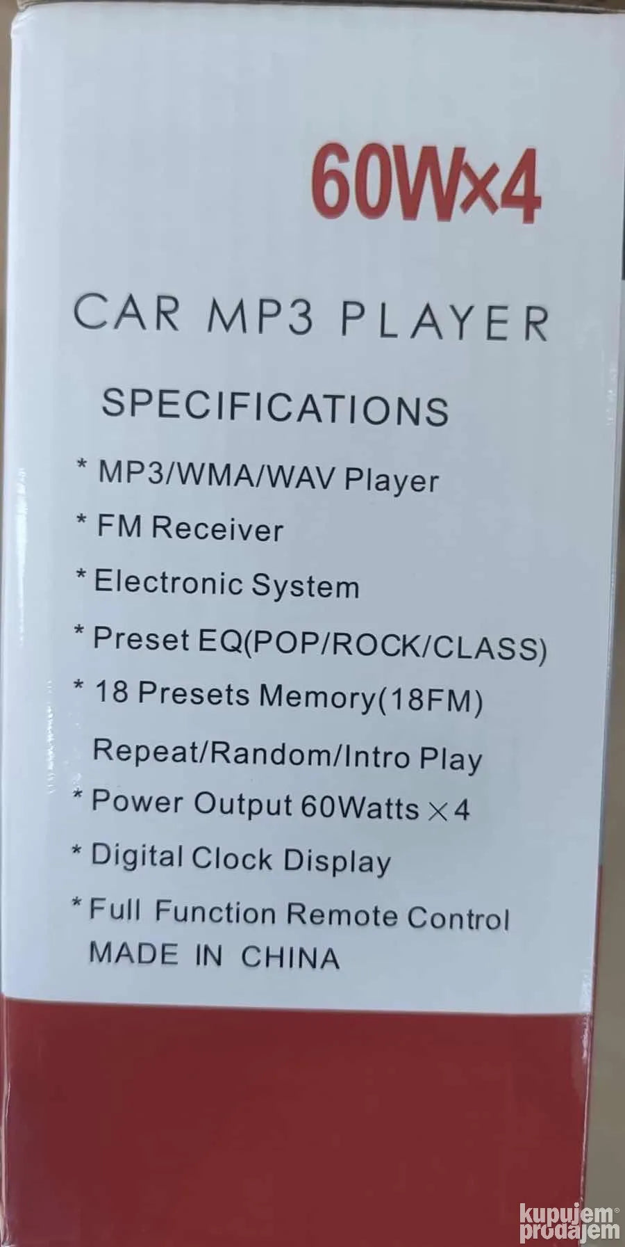 MP3 radio za automobil - Music player 60w x4