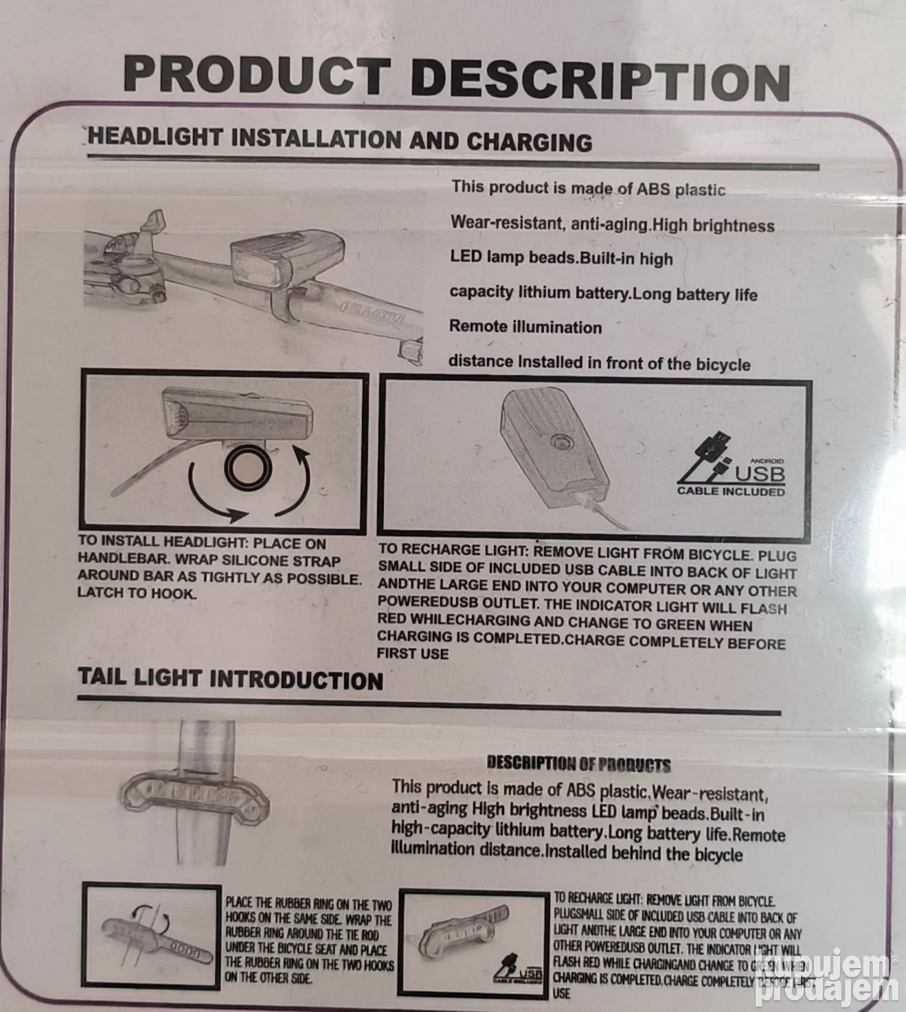 Led svetla za bicikl sa migavcima lampa