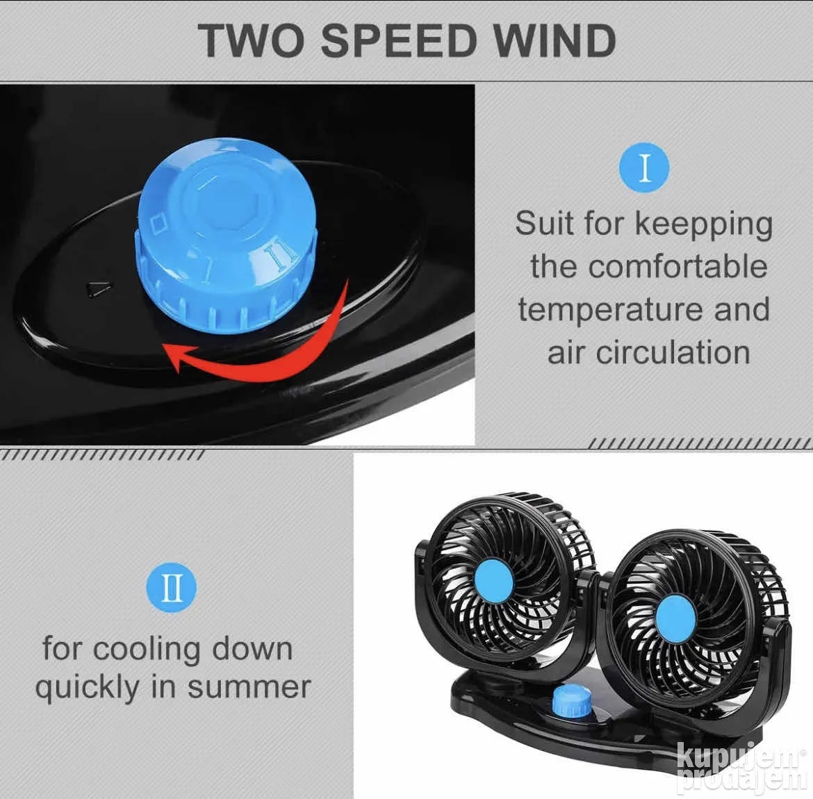 Ventilator za auto dupli Ventilator za kamione auto - Ventilator za auto dupli Ventilator za kamione auto