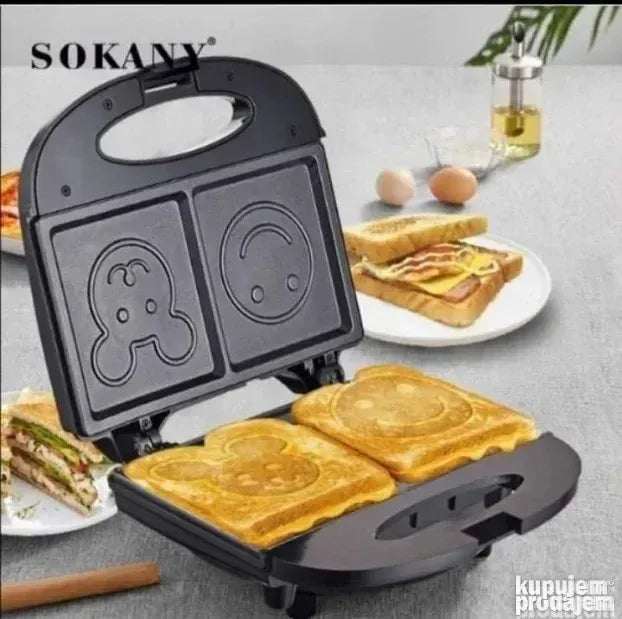 Aparat za waffle i tople sendvice - Sokany 750W