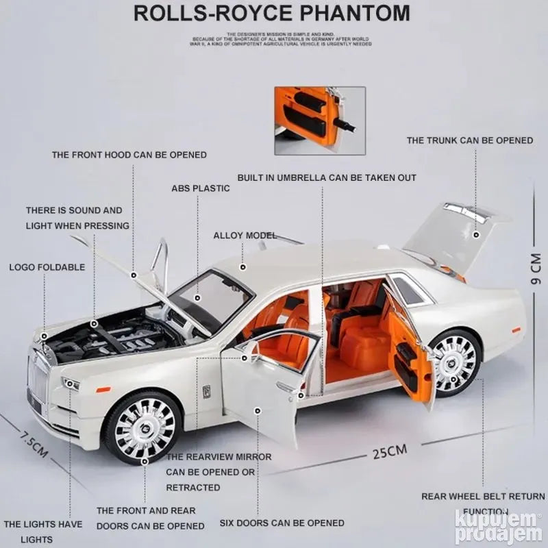 Rolls Royce Phantom 1:20 Crni - Rolls Royce Phantom 1:20 Crni