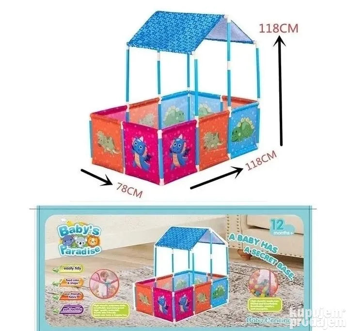 Baby šator sa dvorištem 118x118x78cm - Baby šator sa dvorištem 118x118x78cm