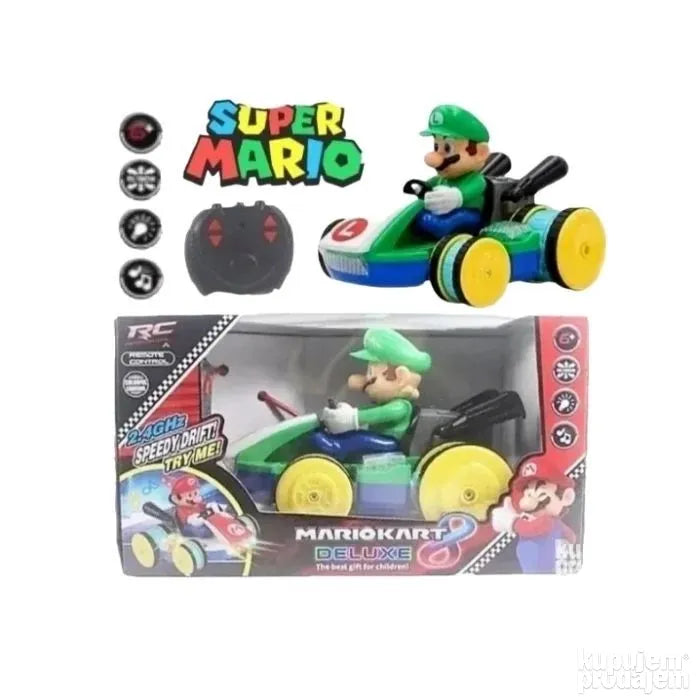 Luigi Deluxe Mariokart RC sa baterijama Super Mario - Luigi Deluxe Mariokart RC sa baterijama Super Mario