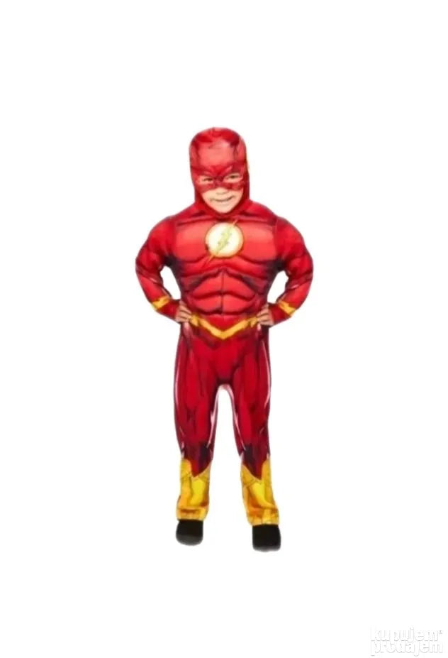 Flash kostim sa mišićima 110-120CM 0908 - Flash kostim sa mišićima 110-120CM 0908