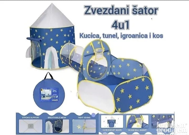 4u1 zabavni zvezdani šator za decu - 4u1 zabavni zvezdani šator za decu