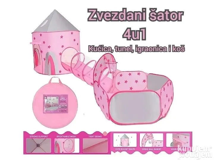 4u1 zabavni šator za decu - 4u1 zabavni šator za decu