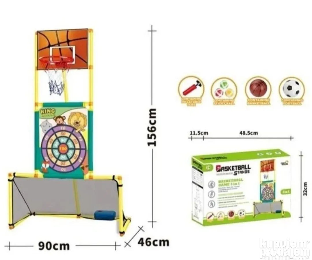 Sportski set Fudbal, Košarka i pikado sa loptom