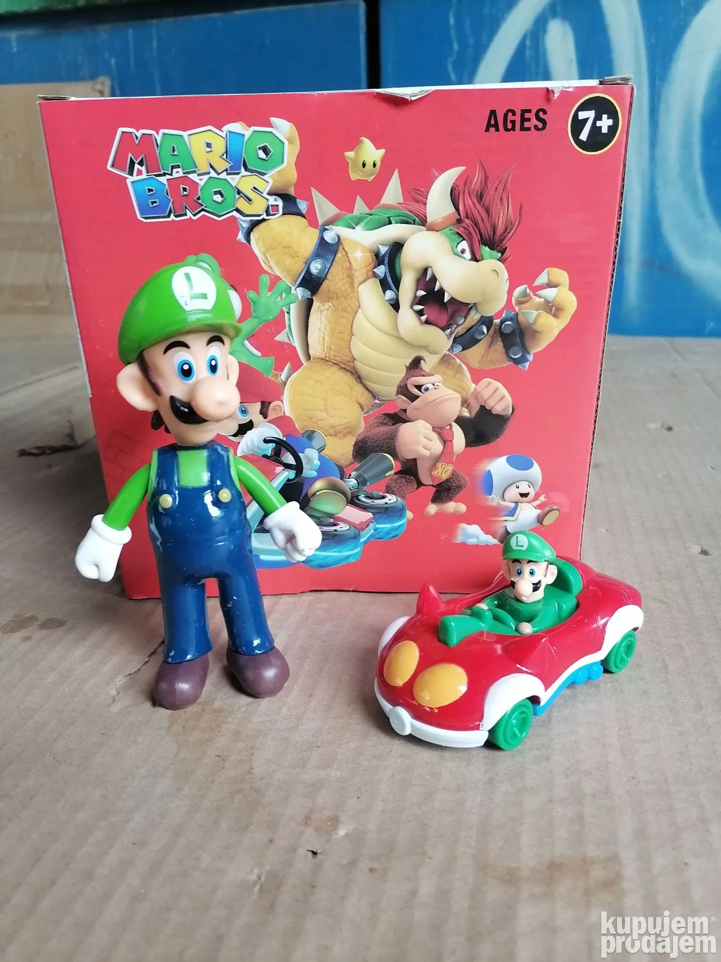 Super Mario bros 2u1 set Luigi + autić - Super Mario bros 2u1 set Luigi + autić