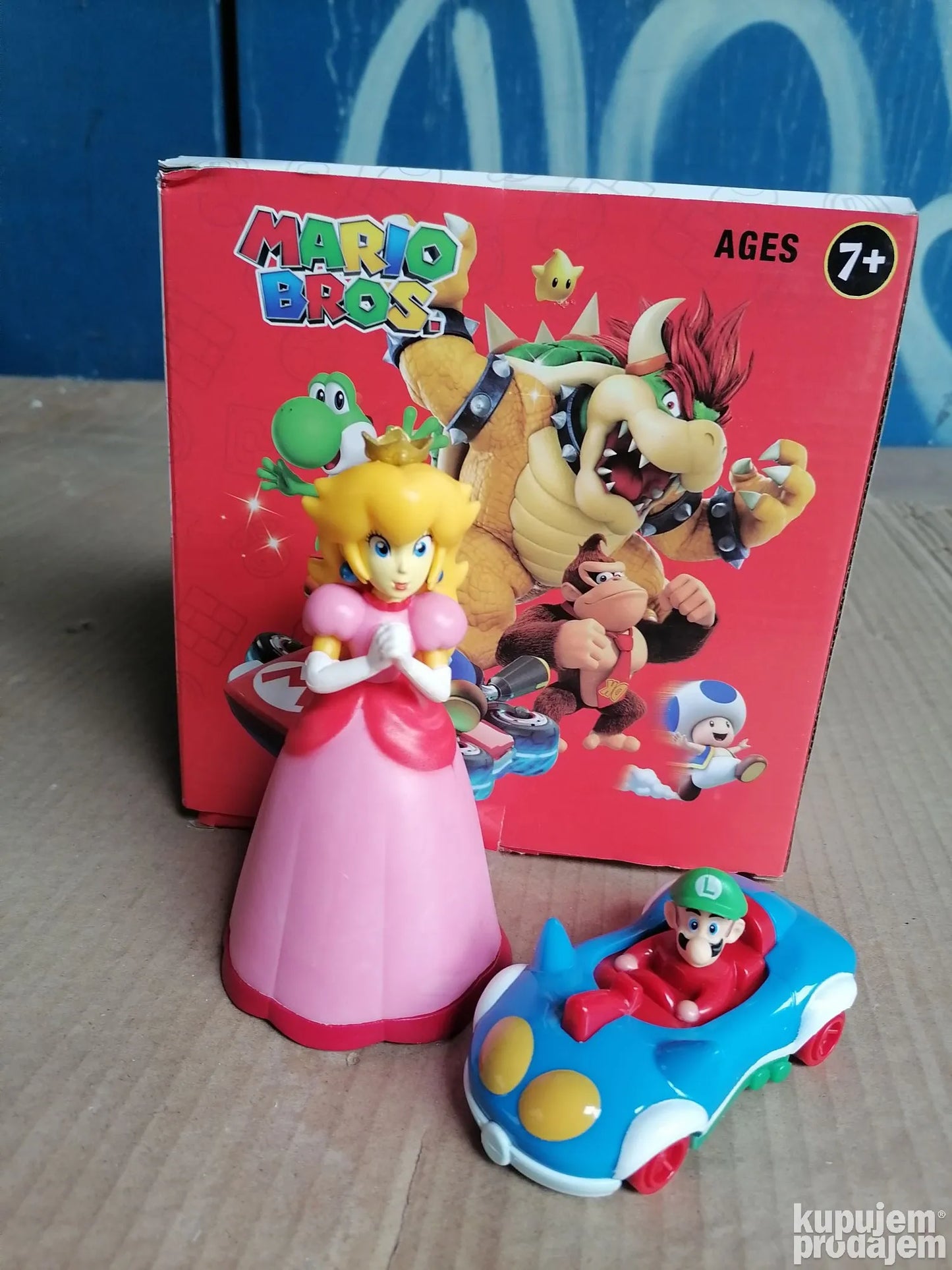 Super Mario bros 2u1 set Princeza Peach + autić