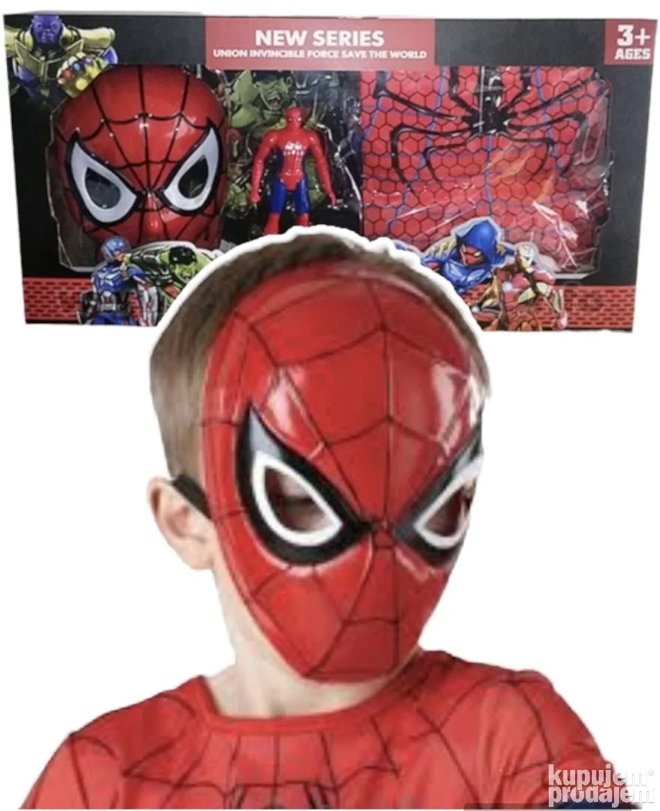 3u1 spiderman set maska, duks i lutka