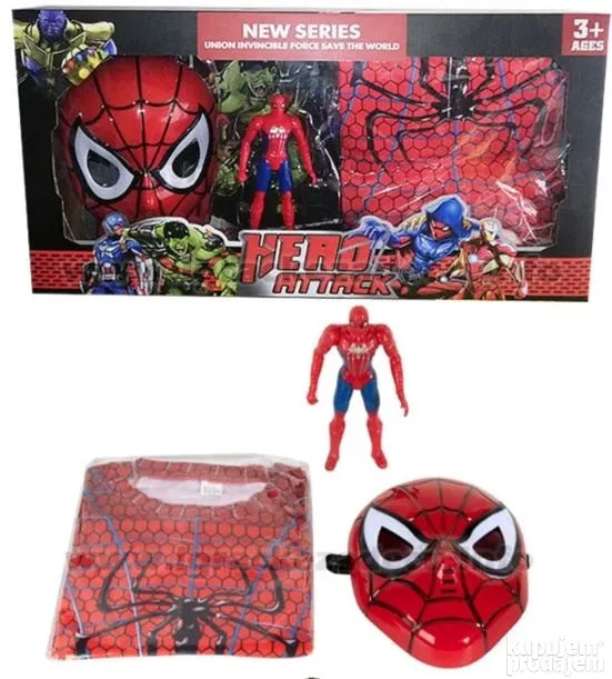 3u1 spiderman set maska, duks i lutka