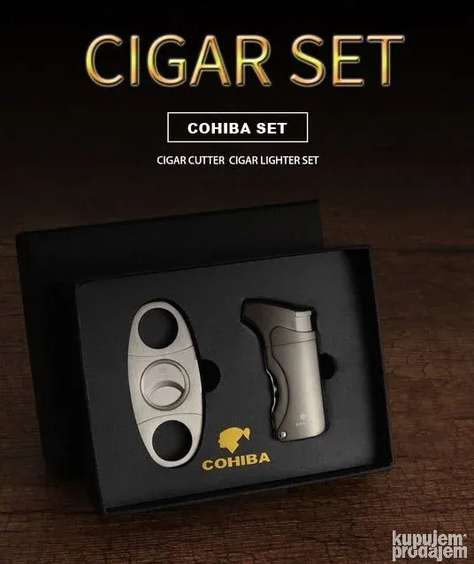 COHIBA set upaljac brener Jet Torch i Sekac za tompuse - COHIBA set upaljac brener Jet Torch i Sekac za tompuse