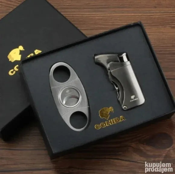 COHIBA set upaljac brener Jet Torch i Sekac za tompuse - COHIBA set upaljac brener Jet Torch i Sekac za tompuse