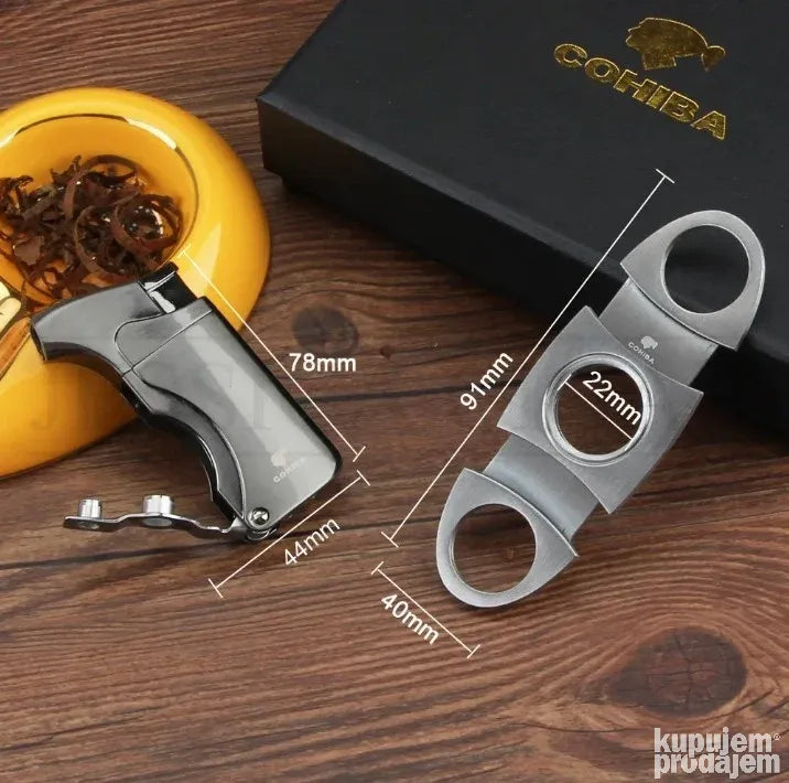 COHIBA set upaljac brener Jet Torch i Sekac za tompuse - COHIBA set upaljac brener Jet Torch i Sekac za tompuse