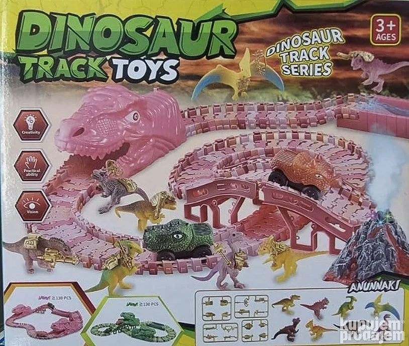 Dinosaur trkačka staza 136 delova