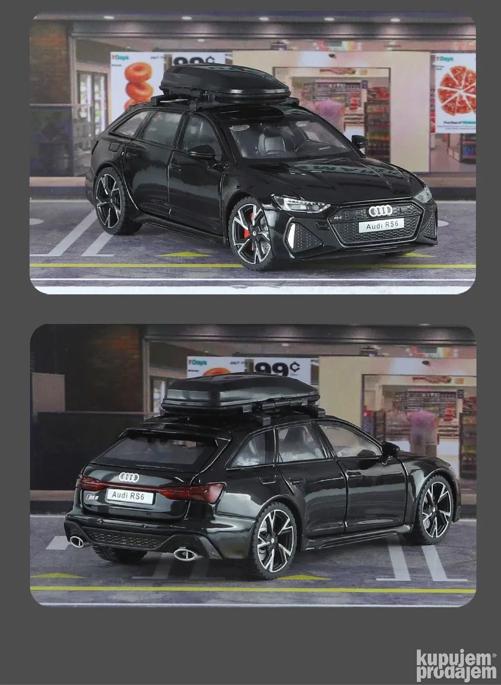 Audi RS6 metalni i muzicki 1/32 Crni - Audi RS6 metalni i muzicki 1/32 Crni