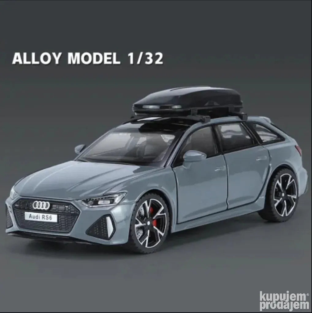 Audi RS6 metalni 1/32 Sivi - Audi RS6 metalni 1/32 Sivi