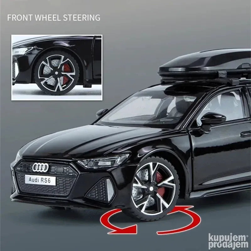 Audi RS6 metalni 1/32 Sivi - Audi RS6 metalni 1/32 Sivi