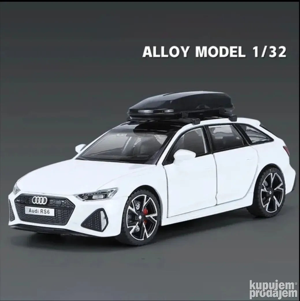 Audi RS6 metalni i muzicki 1/32 bela