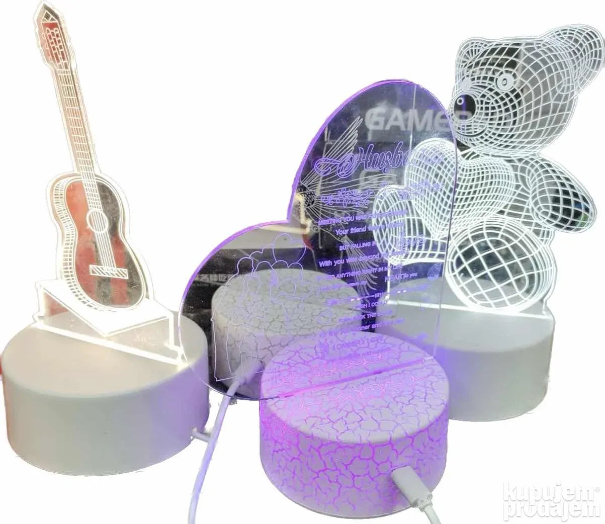 3D lampa - 3D LAMPA - Lampa MEDA - Lampa SRCE - Lampa GITARA