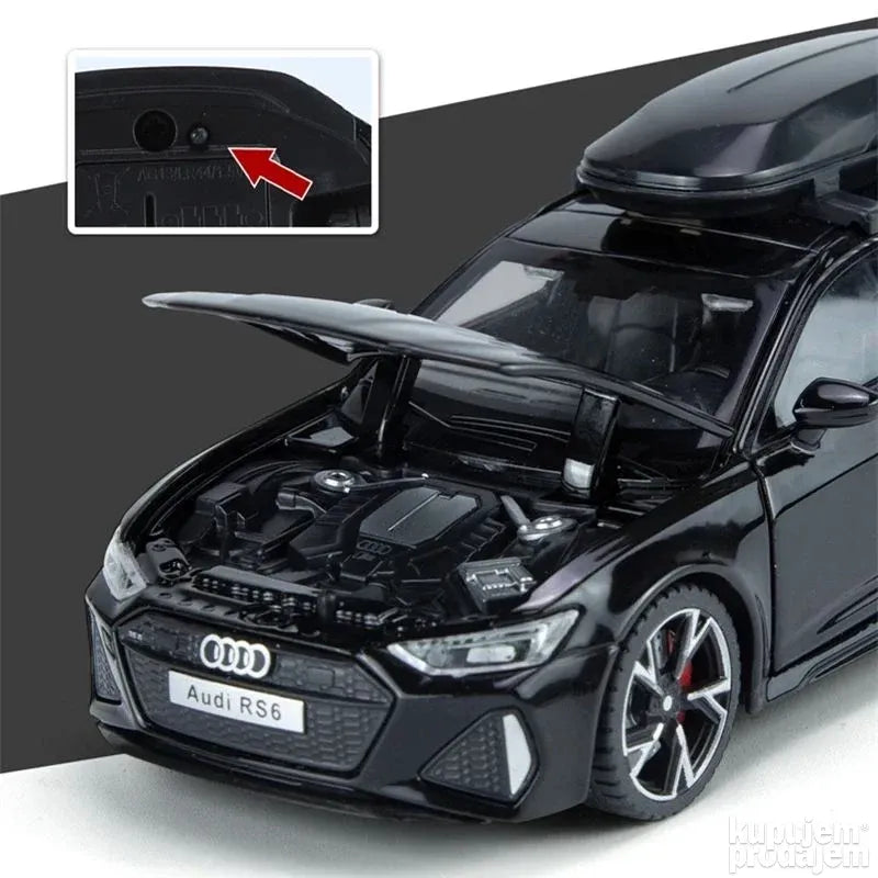 Audi Rs6 1/32 metalni auto sa svetlećim farovima - Audi Rs6 1/32 metalni auto sa svetlećim farovima