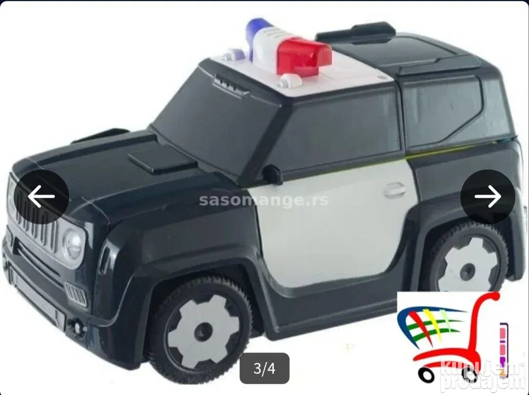 Policijski auto TRANSFORMERS Auto staza + helikopter+ autići