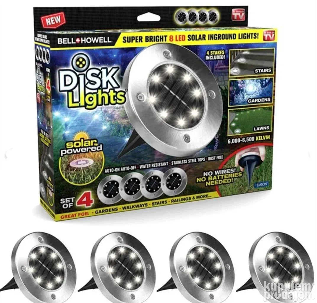 Solarne Disk LED lampe za dvorište - Disk 8 dioda